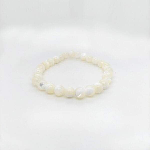 Mother of Pearl Shell Stone Beads Elastic Bracelet