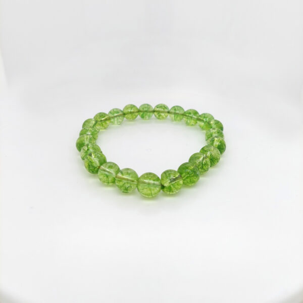 Peridot Stone Beads Elastic Bracelet