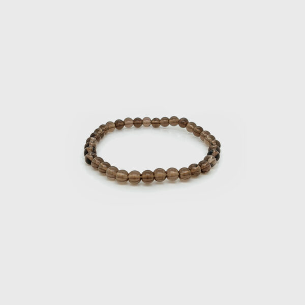 Smoky Quartz Stone Beads Elastic Bracelet