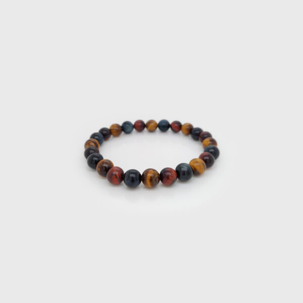 Triple Power Tiger Eye Stone Beads Elastic Bracelet