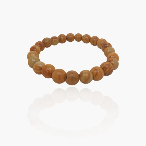 Wooden Agate Stone Beads Elastic Bracelet