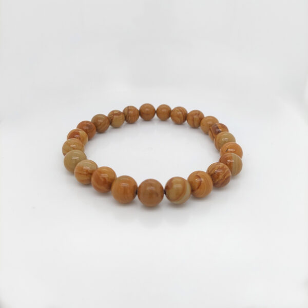 Wooden Agate Stone Beads Elastic Bracelet