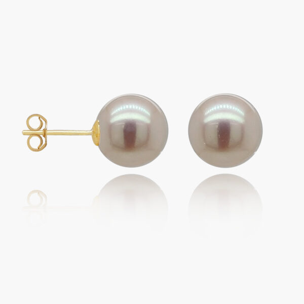 18K Gold Freshwater Pearl Pendant Earrings | Pin 2 Groove