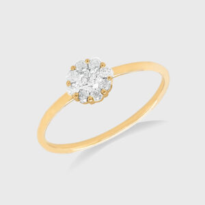 18K Gold Illusion Diamond Ring - Design 2